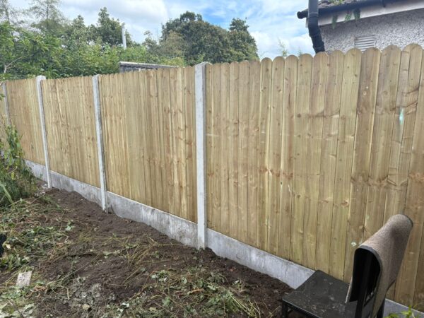 Cottage Panel Fencing with Concrete Posts and Base Installed (4)
