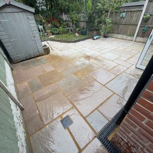 Sandstone patio in Altrincham